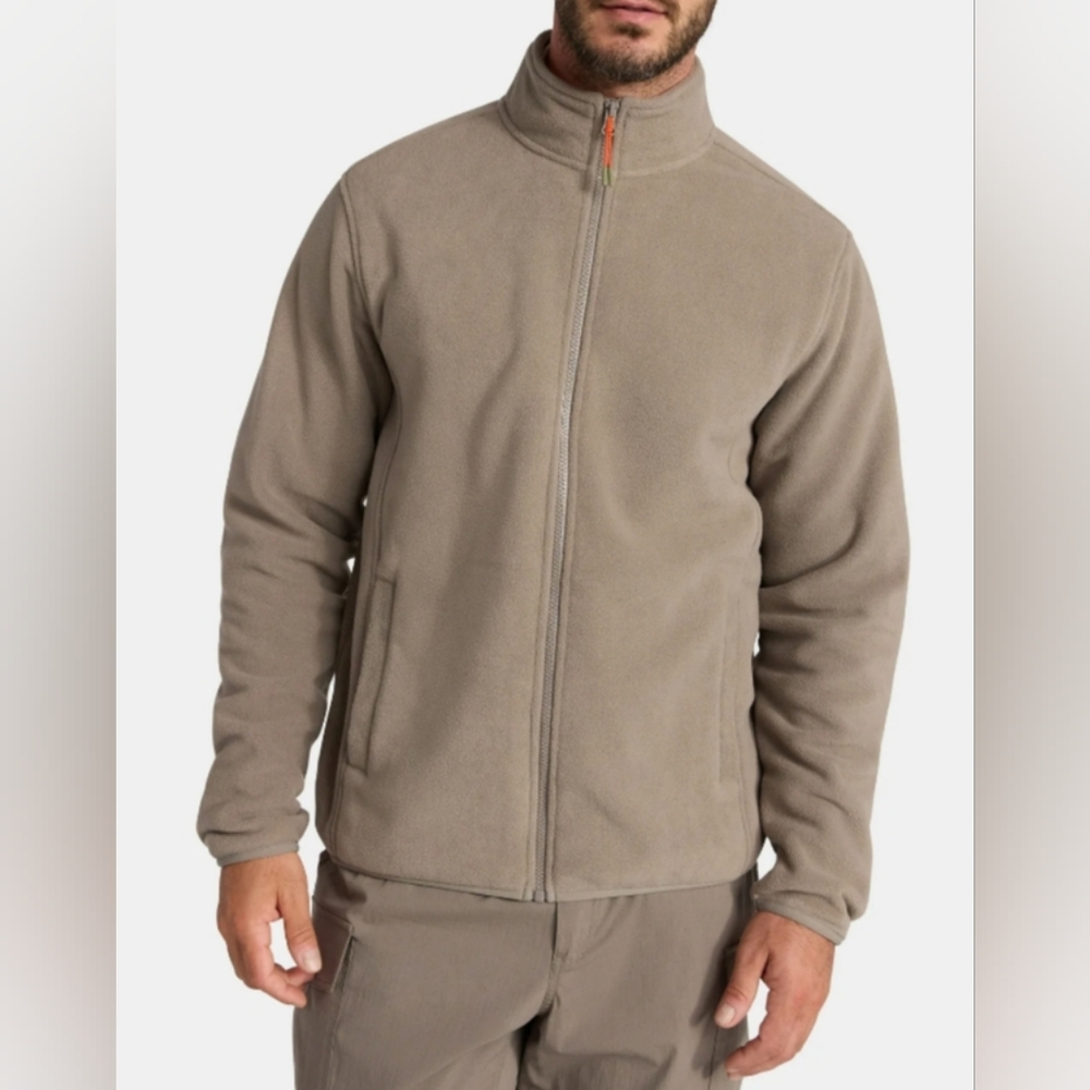 Ozark Trail Men's Size XL Polar Fleece Zip-Front Jacket NWT Taupe Falls